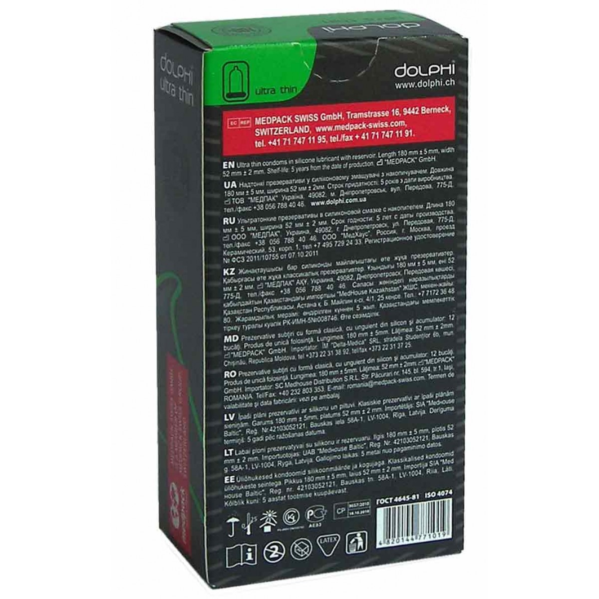 Prezerwatywy Dolphi Ultra Thin 60szt (5 paczek po 12szt)