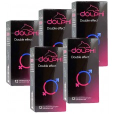 Prezerwatywy Dolphi Double Effect 60szt (5 paczek po 12szt)