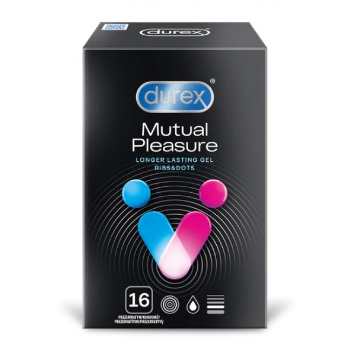 Kondome DUREX Mutual Pleasure mit Noppen und Rippen, 16 Stück