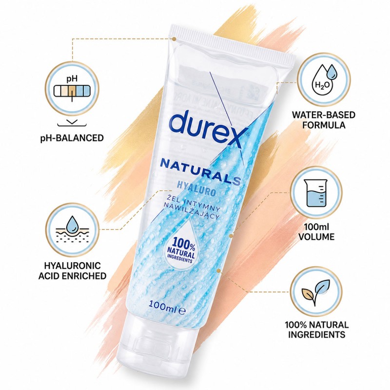 Intimate gel Durex Naturals Hyaluro gel 100 ml (Blue)