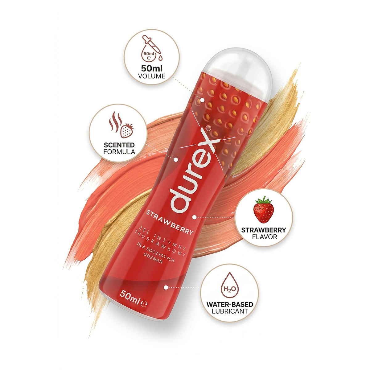 Żel intymny Durex Strawberry truskawka 50 ml
