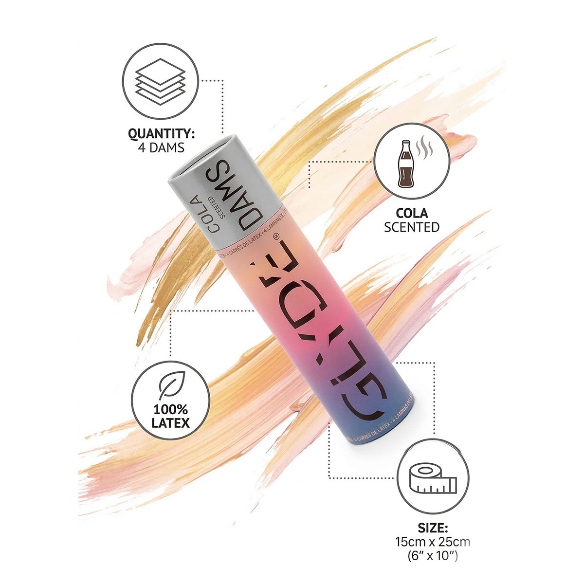 Chusteczki lateksowe Oral Dams GLYDE Black Cola 4 szt.