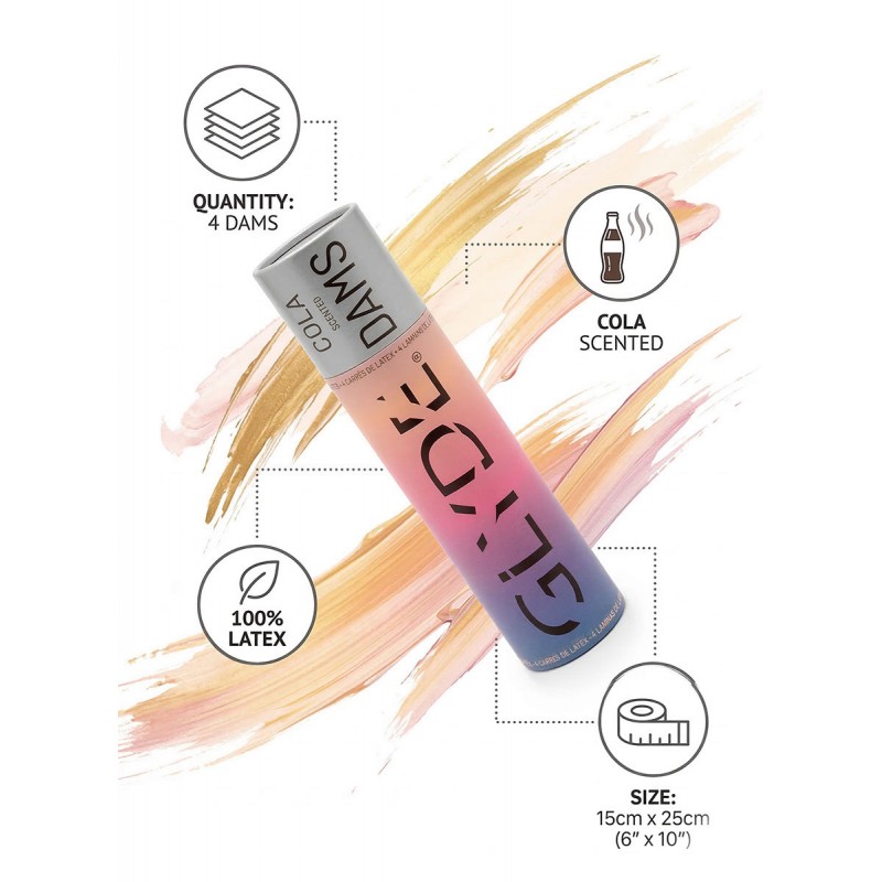 Chusteczki lateksowe Oral Dams GLYDE Black Cola 4 szt.