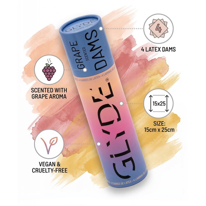 Chusteczki lateksowe Oral Dams GLYDE Grape 4 szt.