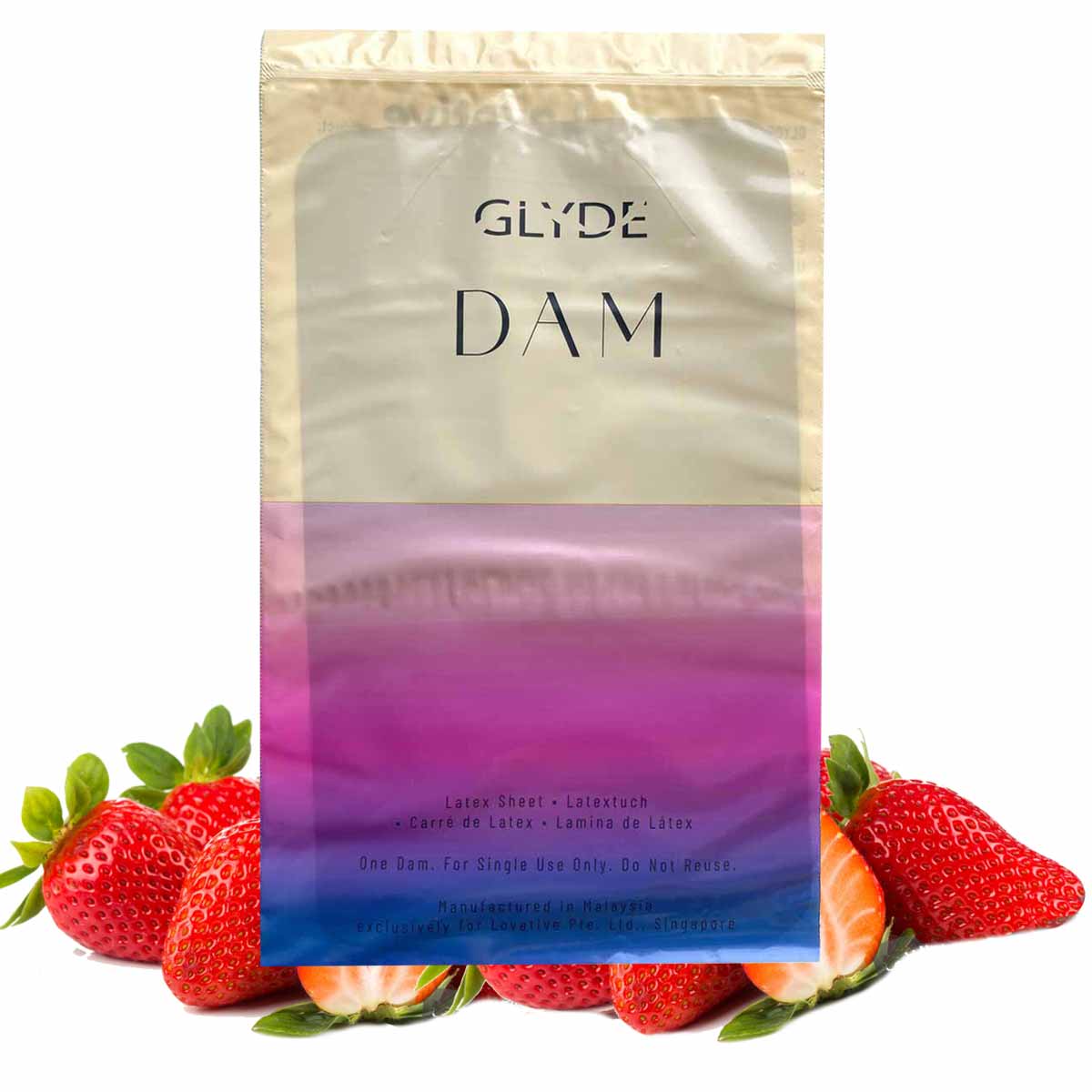 Chusteczki lateksowe Oral Dams GLYDE Pink Strawberry 4 szt.