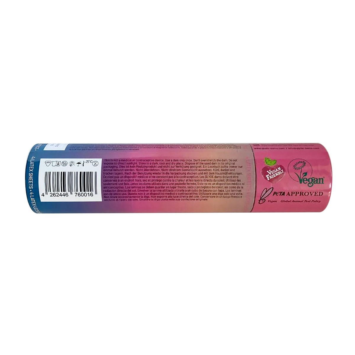 Chusteczki lateksowe Oral Dams GLYDE Pink Strawberry 4 szt.