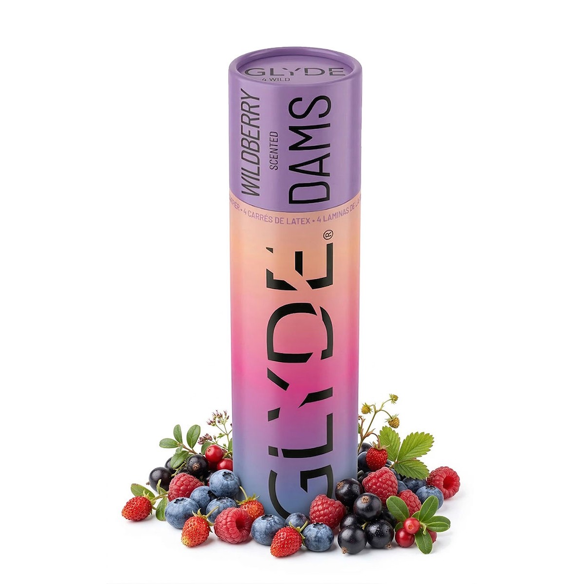 Chusteczki lateksowe Oral Dams GLYDE Purple Wildberry 4 szt.