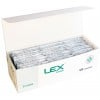 Blue and white cardboard box of LEX Classic condoms 48 pieces with red logo and quantity marking