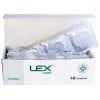 Blue and white LEX Classic condoms box with quantity 48 and silver details, cardboard packaging