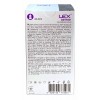 Чорна картонна упаковка з жовтими написами LEX Dotted 24 презервативи, зображення презерватива
