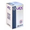 Червона картонна упаковка LEX Dotted 24 презервативи з білим текстом та іконкою краплі