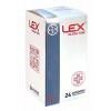 Niebieskie opakowanie prezerwatyw LEX Ultra Thin 24 sztuki z białymi napisami i srebrnym akcentem