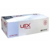 Blue and white LEX Ultra Thin condoms box 48 pieces with thinness icon and English text
