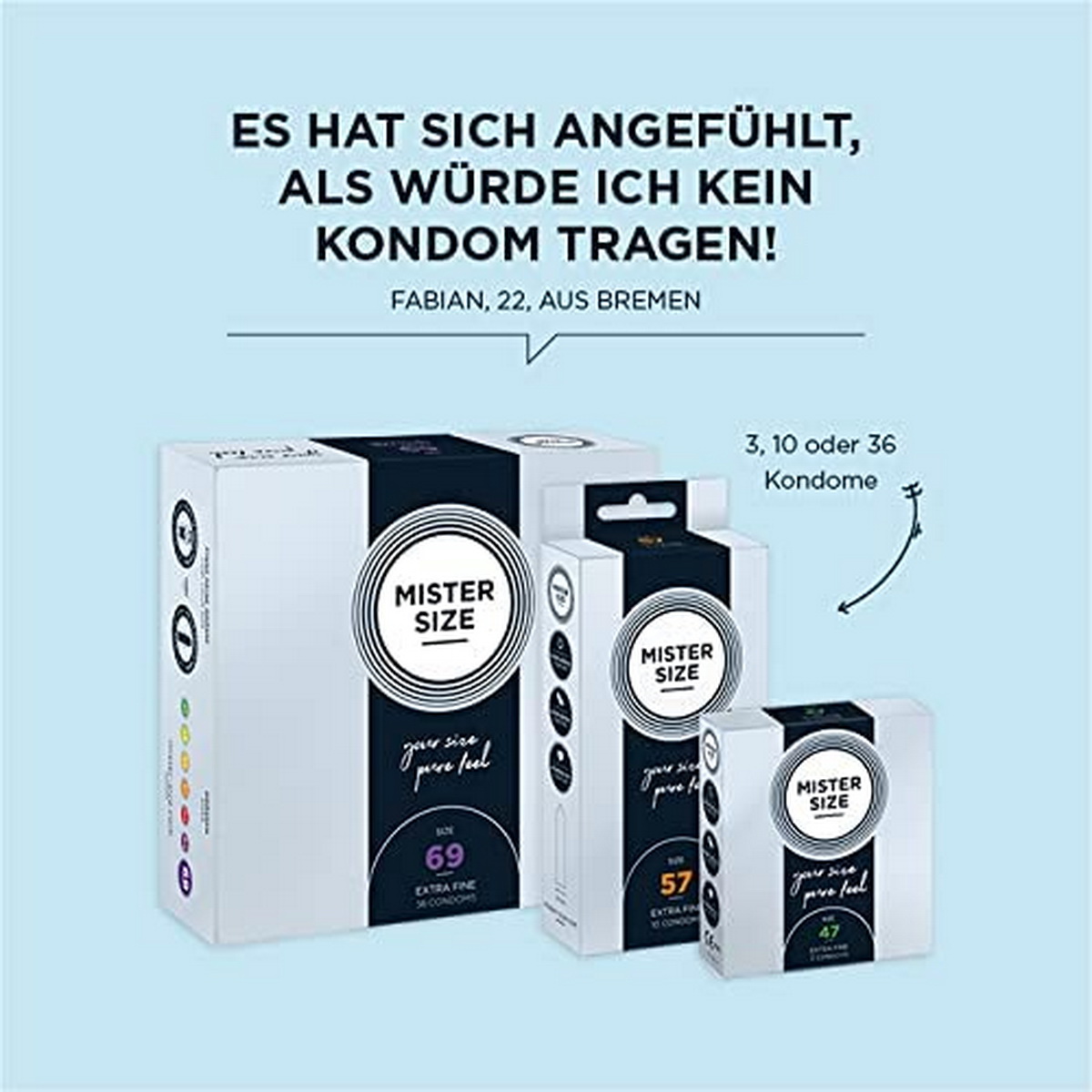 Prezerwatywy MisterSize 64 (220mm, 64mm) - 36szt