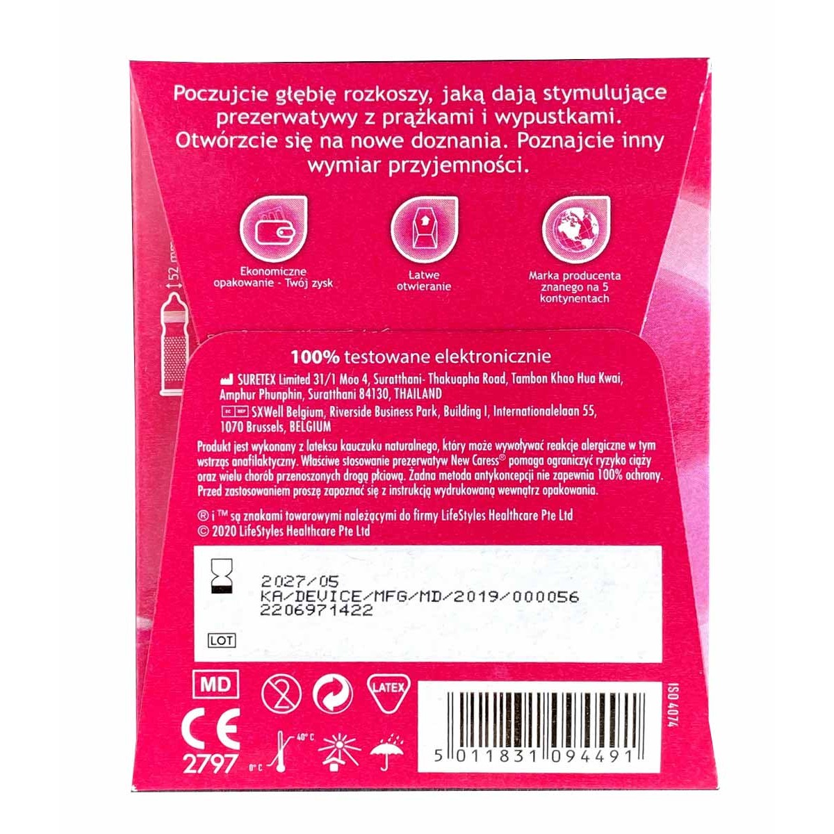 Condoms NEW CARESS Pleasure 3pcs