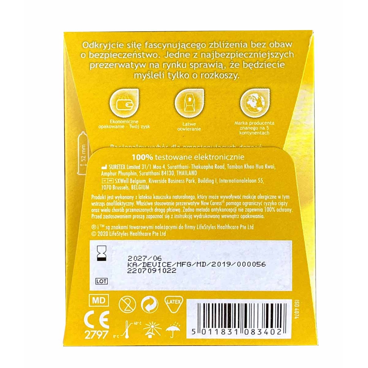 Prezerwatywy NEW CARESS Safeness 3 szt.