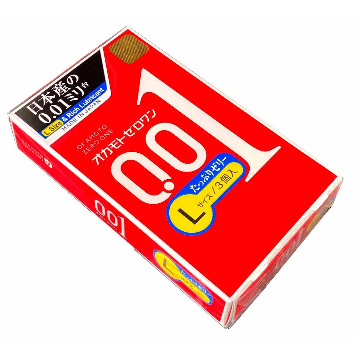 Polyurethan Kondome OKAMOTO Zero One 0.01 Rich Jelly Große Größe 3 Stück
