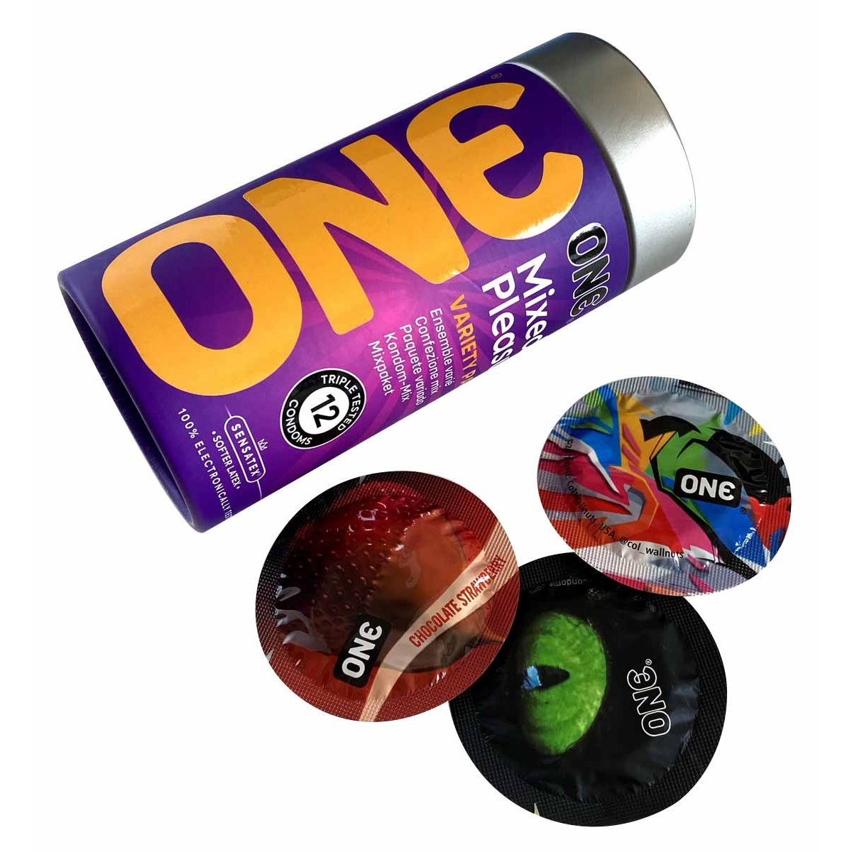 ONE Mixed Pleasures – zestaw prezerwatyw, 12 szt., 6 rodzajów
