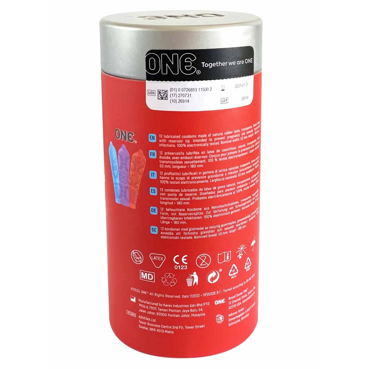 Текстуровані презервативи ONE Tattoo Touch 12шт тату-дизайн