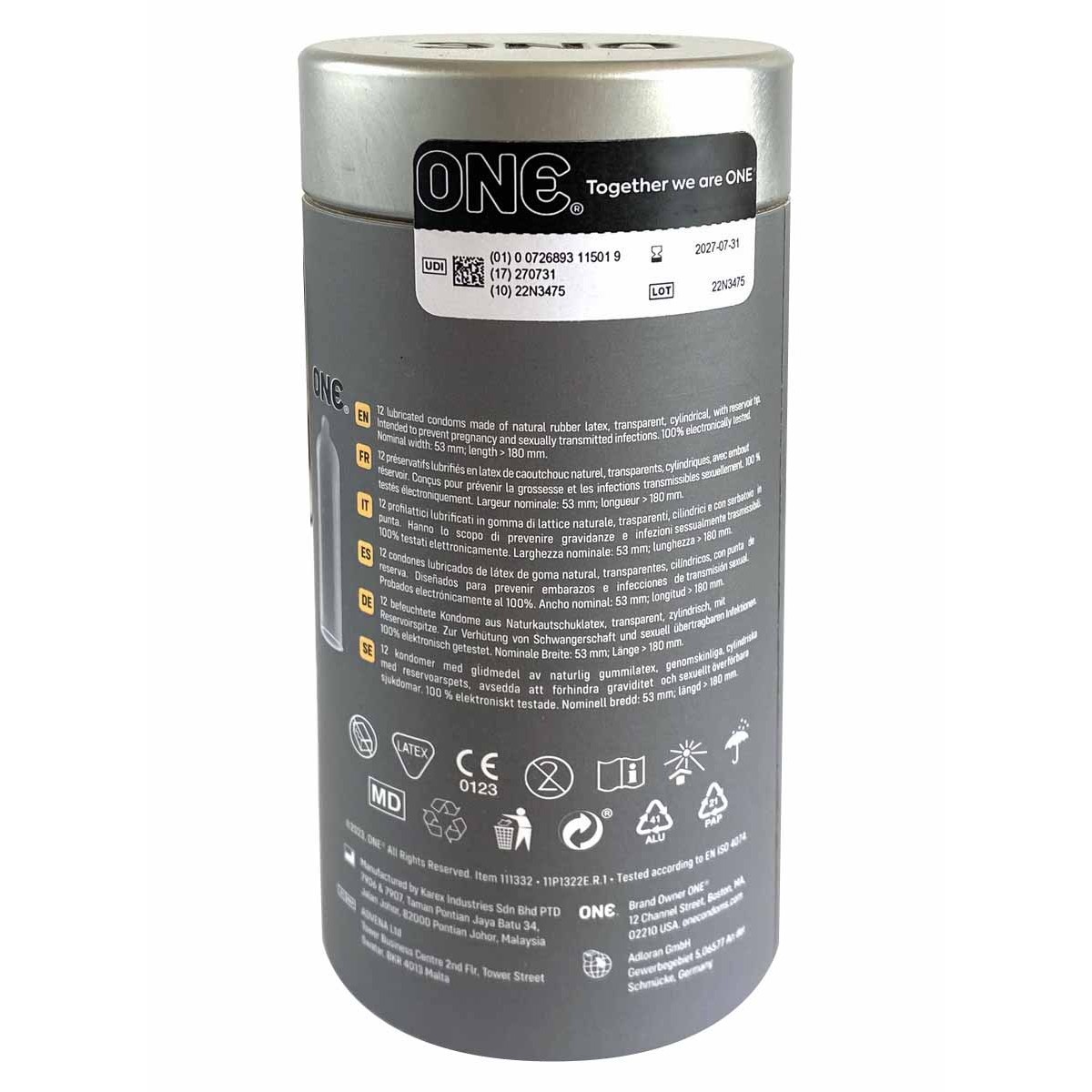 ONE Vanish Superthin Snug-Fit – prezerwatywy ultra cienkie, 12 szt.