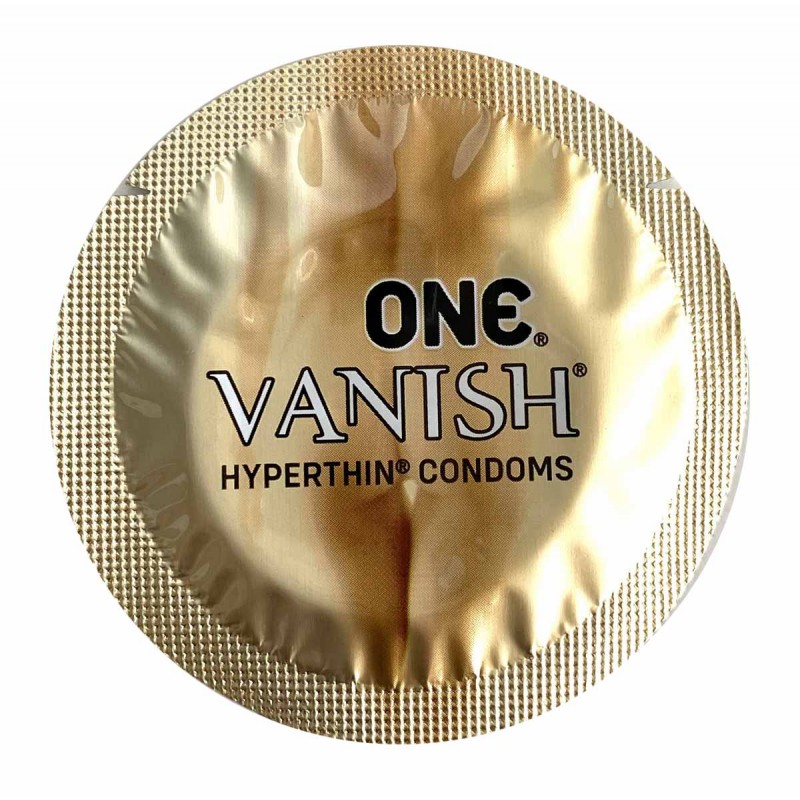 Прозора картонна упаковка ONE Vanish Superthin синій та фіолетовий колір 12 штук преміум змазка