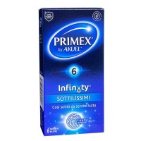 Prezerwatywy PRIMEX Infinyty Extra-Lubrificato 6 szt. Z dodatkowem nawilżeniem dla większego komfortu.