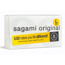 Polyurethane Condoms SAGAMI Original 0.02 L-Size 6 pcs (Expiry date 08.2026)