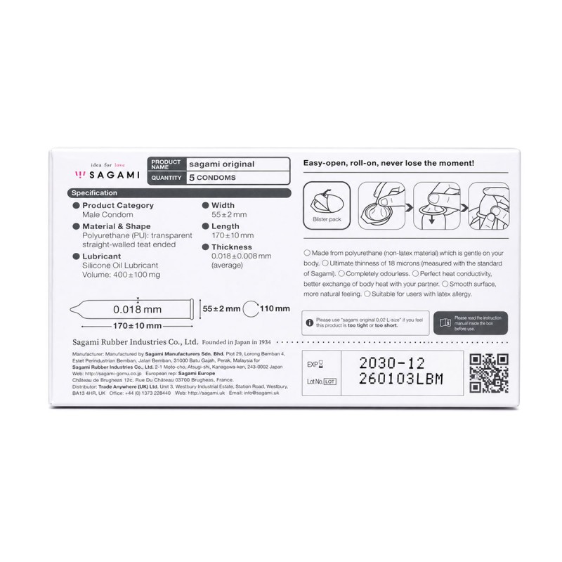 Prezerwatywy poliuretanowe Sagami Original 0.01 5 szt.