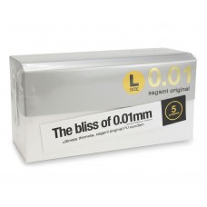 Sagami Original 0.01 Polyurethan-Kondome L-Größe, hauchdünn, 5 Stk.