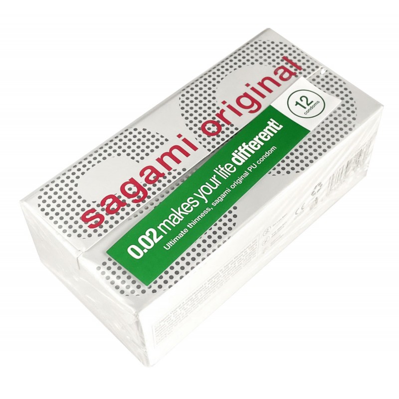 Polyurethane condoms Sagami Original 0.02 12 pcs (Best before 12.2026)