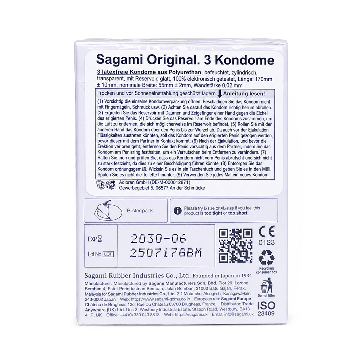 Sagami Original 0.02 — poliuretan 3 szt.