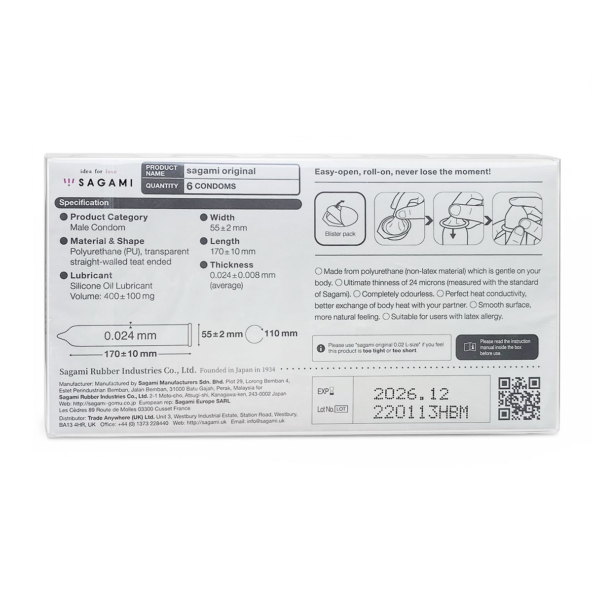 Sagami 0.02 (6 Stk.) — Polyurethan