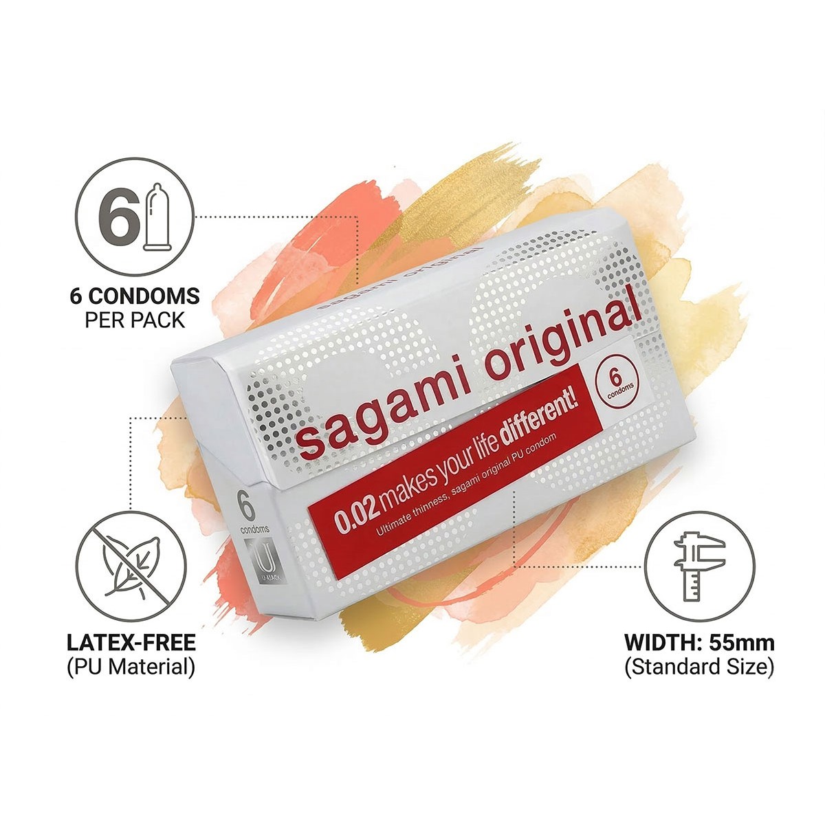 Sagami 0.02 (6 Stk.) — Polyurethan