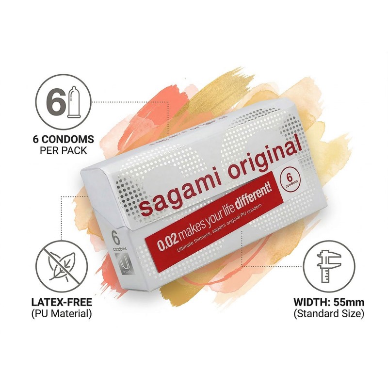 Полиуретановые презервативы Sagami Original 0.02 6шт