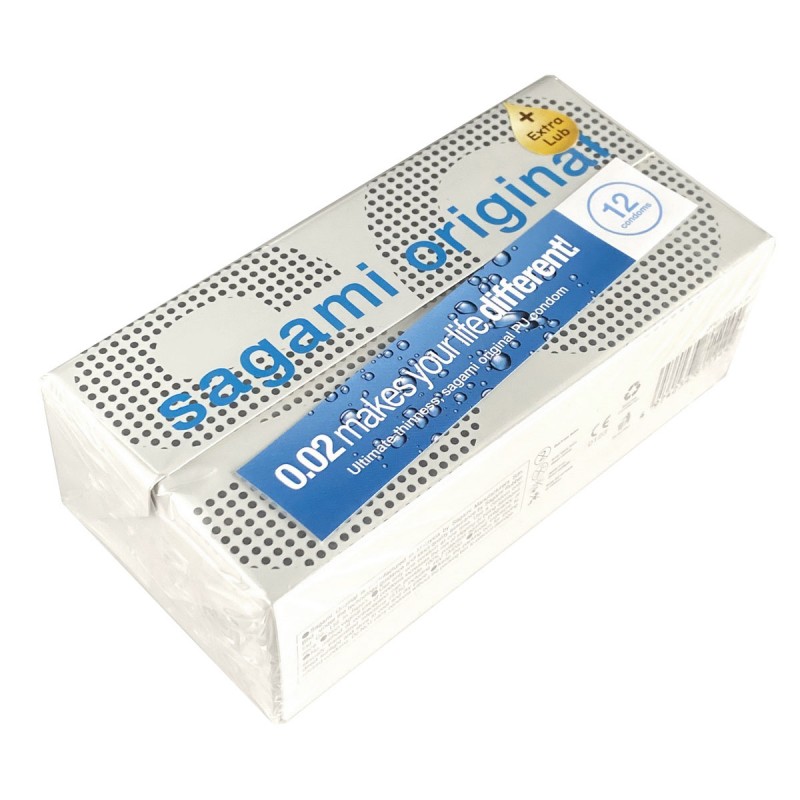 Полиуретановые презервативы Sagami Original 0.02 ExtraLub 12шт