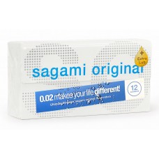 Polyurethane condoms Sagami Original 0.02 ExtraLub 12 pcs