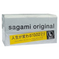 Sagami Original 0.02 Polyurethan-Kondome L-Größe, latexfrei, 10 Stk.