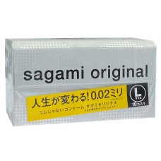 Poliuretanowe prezerwatywy SAGAMI Original 0.02, rozmiar Large, 10 sztuk.