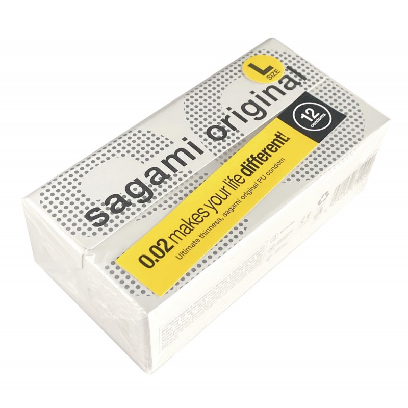 Polyurethan-Kondome Sagami Original 0.02 L-Size 12 Stk. (MHD 12.2026)