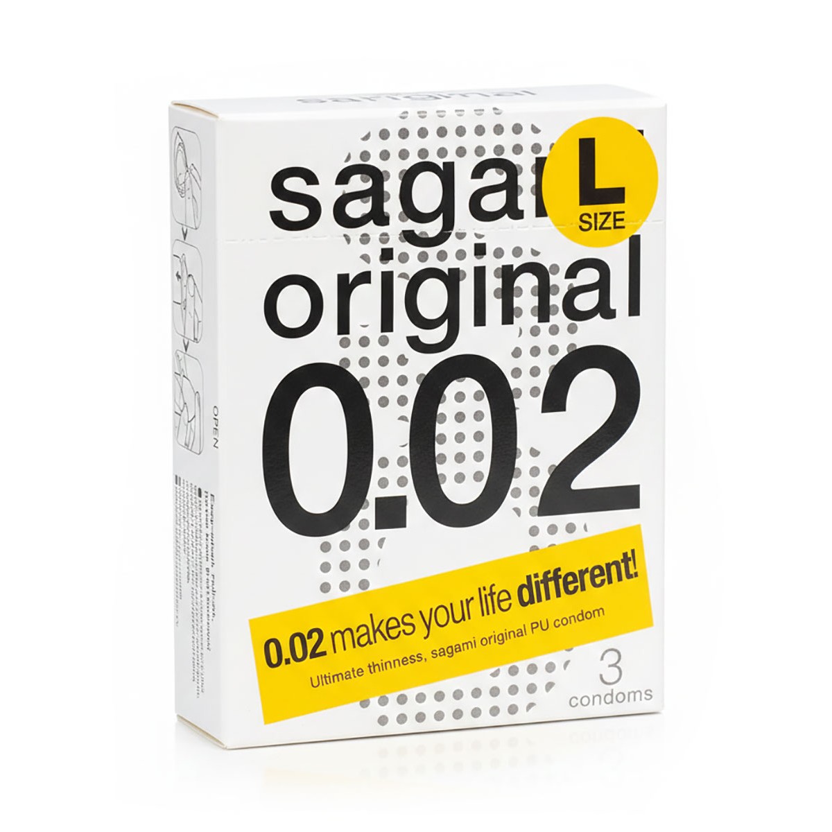 Prezerwatywy poliuretanowe Sagami Original 0.02 L-Size (duże) 3 szt.
