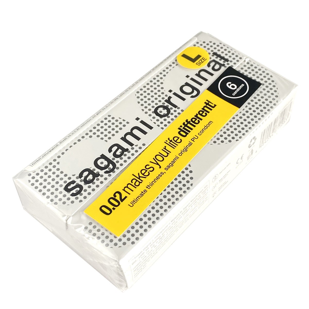 Полиуретановые презервативы Sagami Original 0.02 L-Size 6шт (Срок годности до 08.2026)