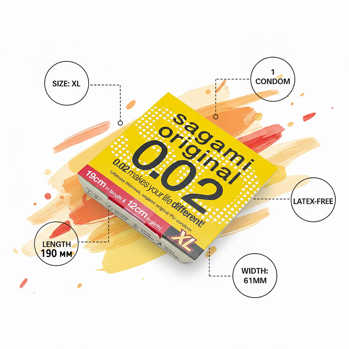Prezerwatywy poliuretanowe Sagami Original 0.02 XL-Size (powiększone) 1 szt.