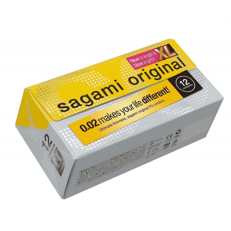 Поліуретанові презервативи Sagami Original 0.02 XL-Size (дуже великі) 12шт