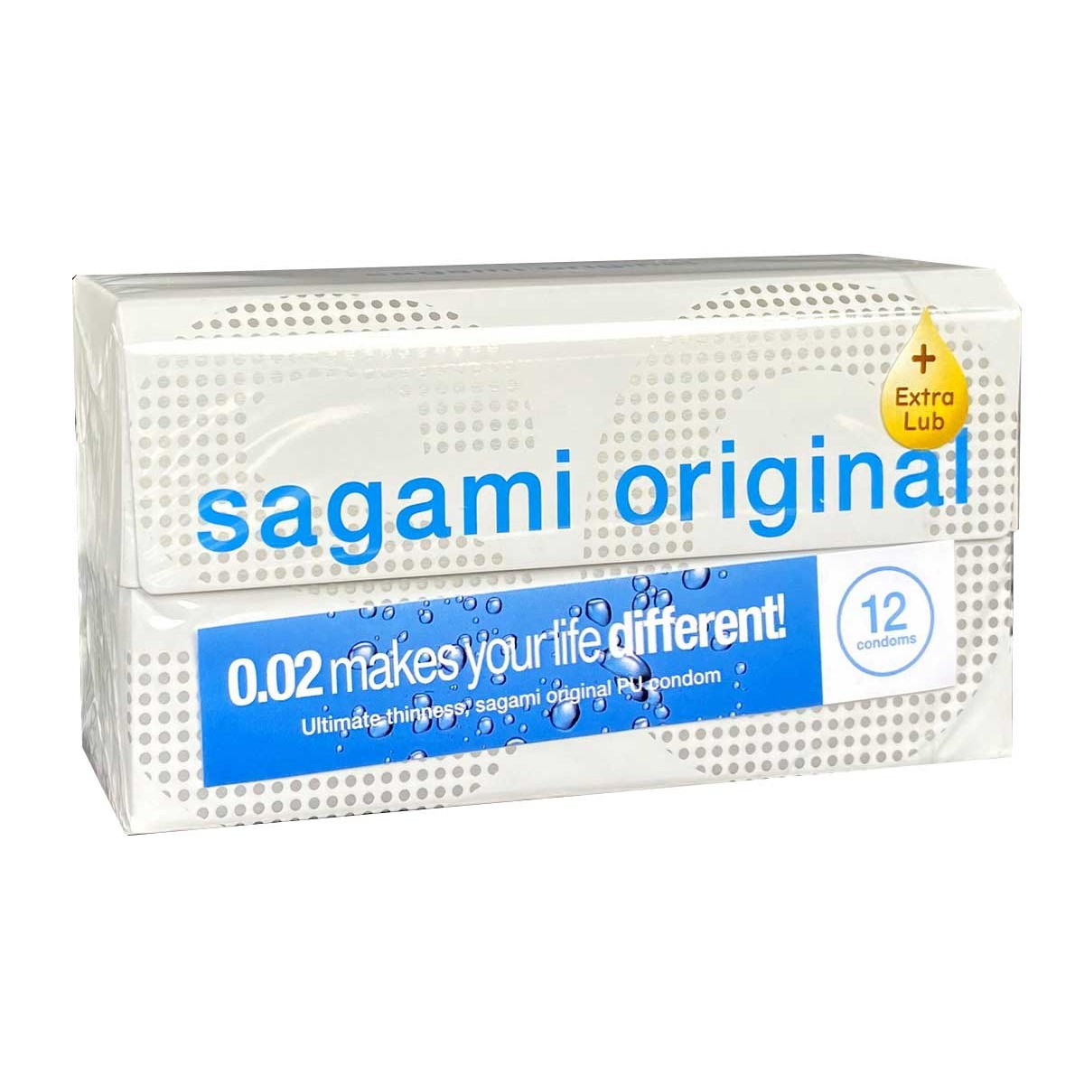 Sagami Original 0.02 ExtraLub Polyurethan-Kondome, extra feucht, 12 Stk.