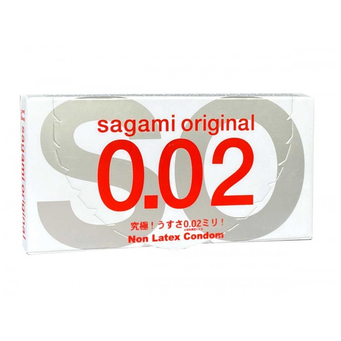 Polyurethane condoms SAGAMI Original 0.02 (2pcs) - buy online with delivery in Poland⭐️prezerwatywy4u.pl