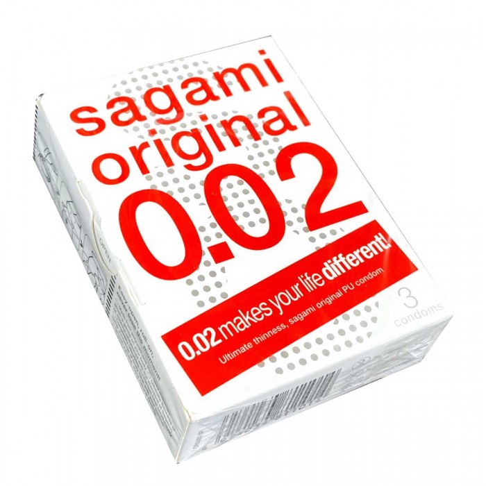 Polyurethane condoms SAGAMI Original 0.02 (3pcs) - buy online with delivery in Poland⭐️prezerwatywy4u.pl