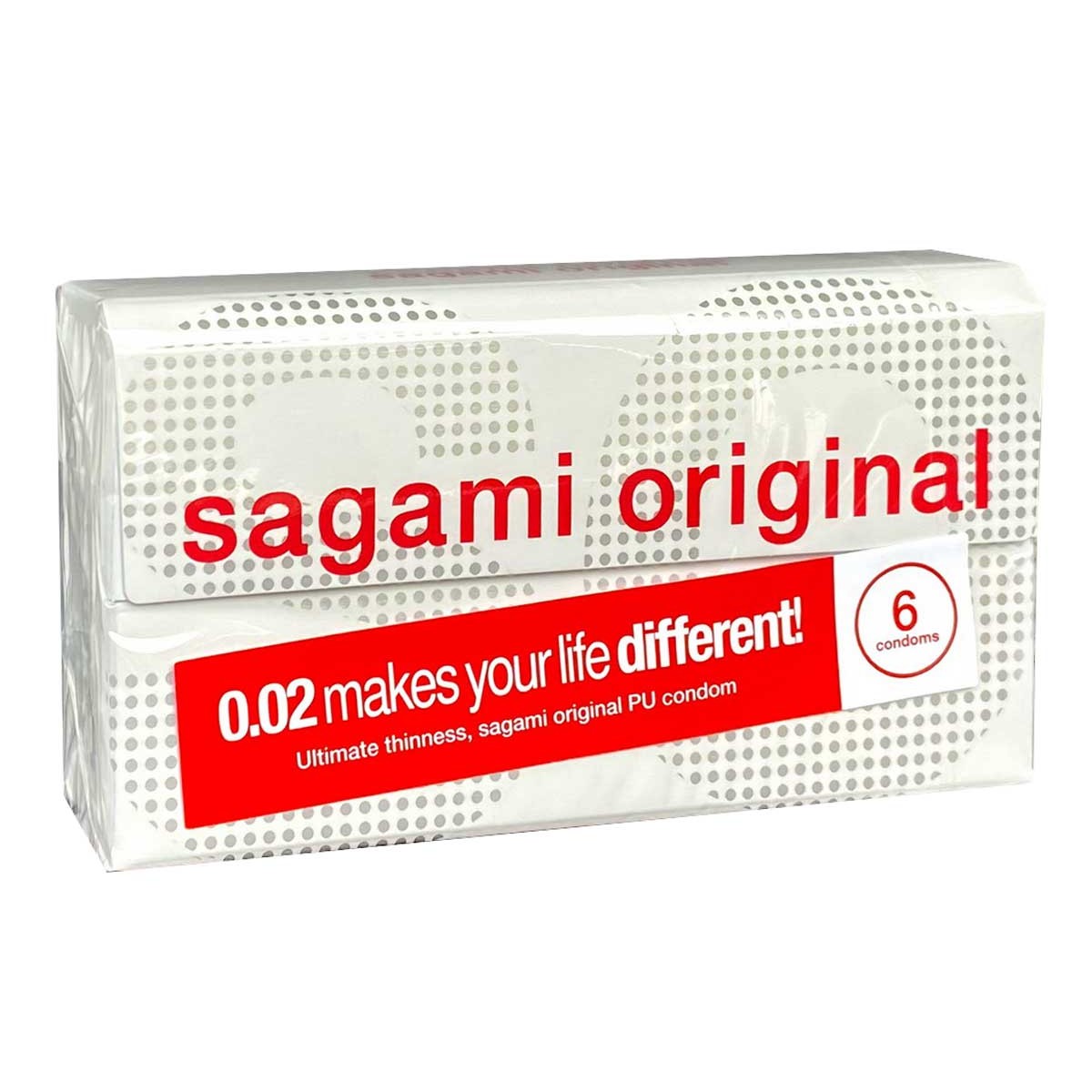 Sagami Original 0.02 Polyurethan-Kondome, latexfrei, 6 Stk.