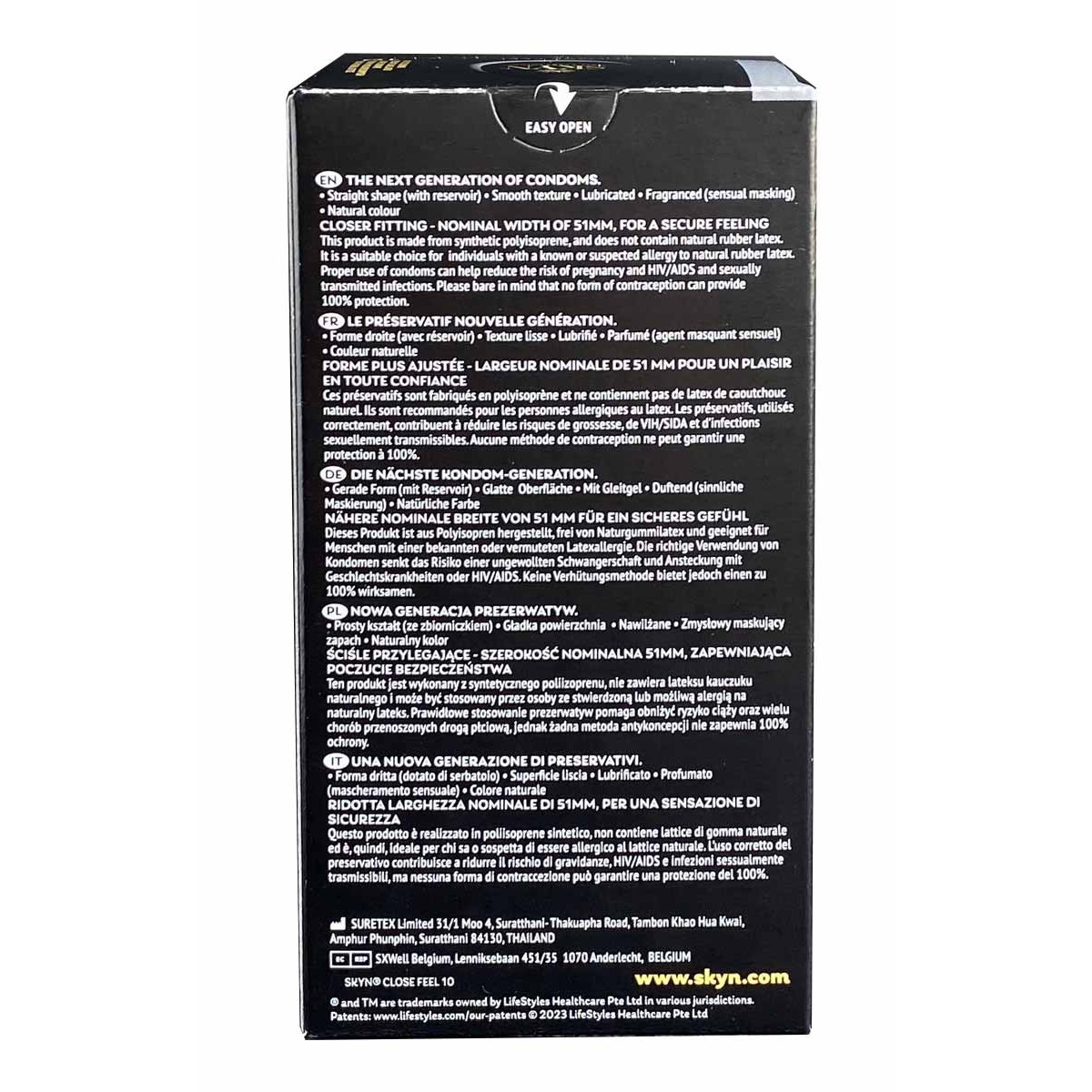 Prezerwatywy SKYN Close Feel, 10 sztuk, cienkie i bez lateksu