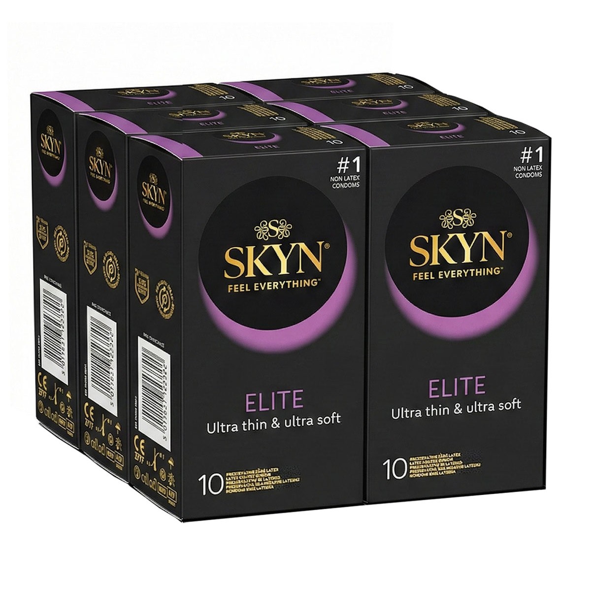 Презервативы SKYN Elite супертонкие безлатексные 60шт (6 пачек по 10шт)