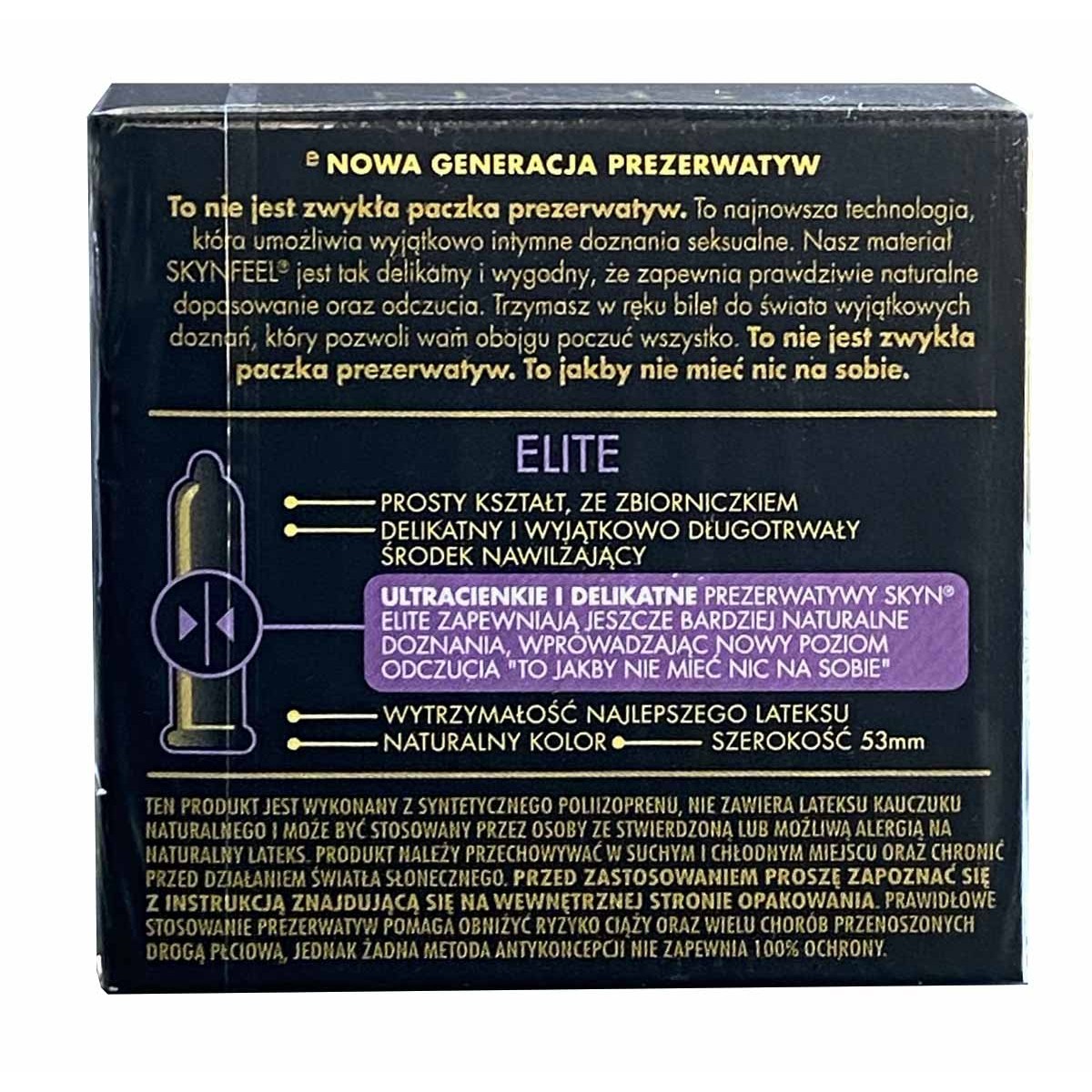 Prezerwatywy SKYN Elite super cienkie bez lateksu 3 szt.